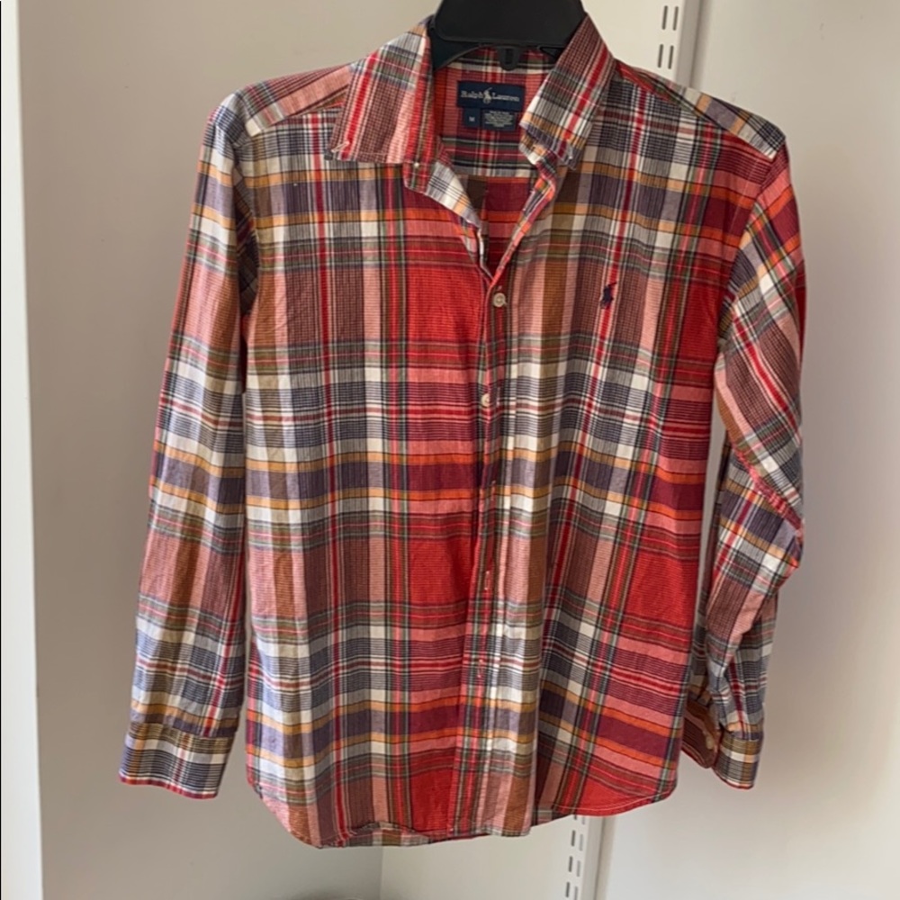 Ralph Lauren Red Plaid Collared Shirt